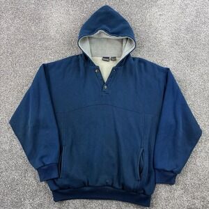 Vintage Honors Thermal Lined Hoodie Mens Large Blue Thermal Lined Waffle Knit